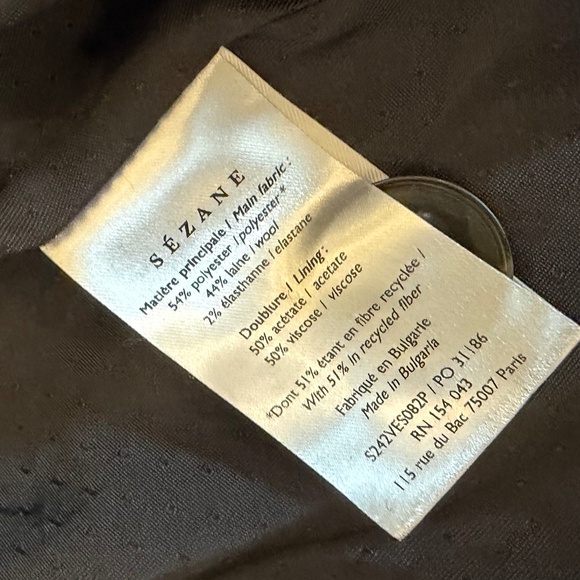 Sézane Chelsea Jacket (blazer), size 4, in burgundy - Picture 7 of 8